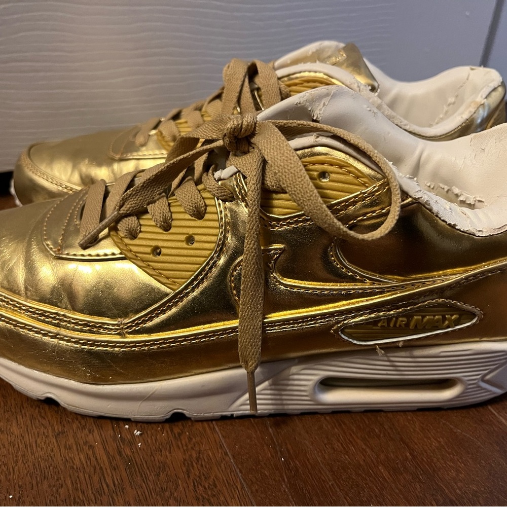 Nike Women's Metallic Gold Sneakers - Picture 2 of 3